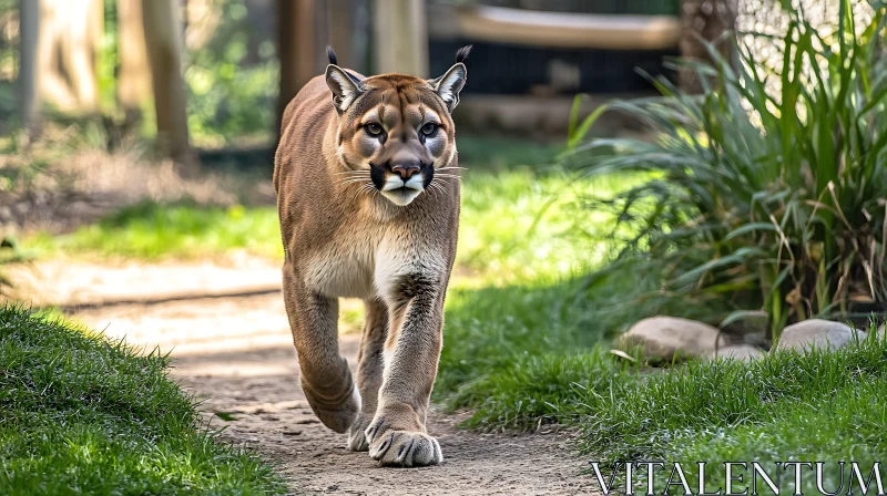 Mountain Lion Walking Confidently AI Image