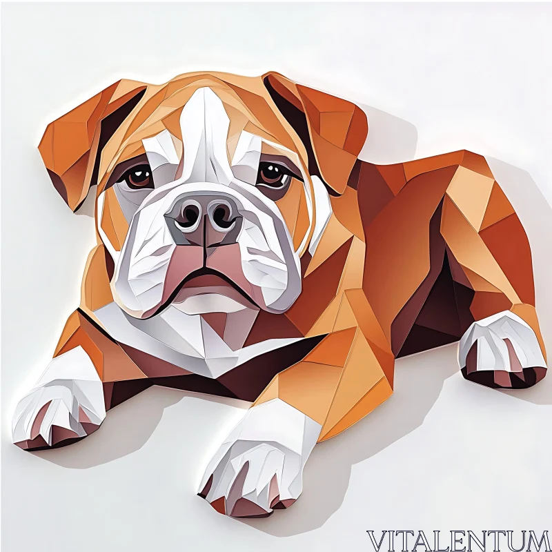 Artistic Bulldog Geometric Design AI Image