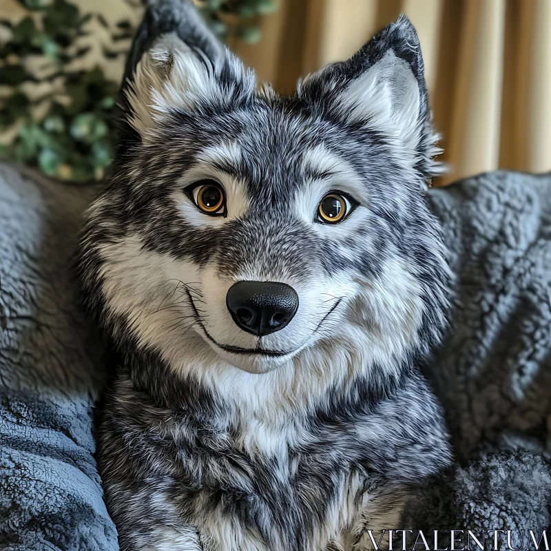 AI ART Portrait of a Smiling Wolf