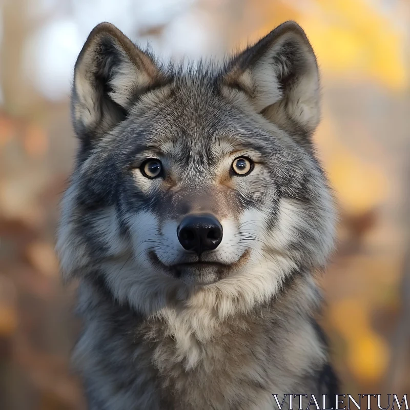 AI ART Captivating Wolf Face Close-up