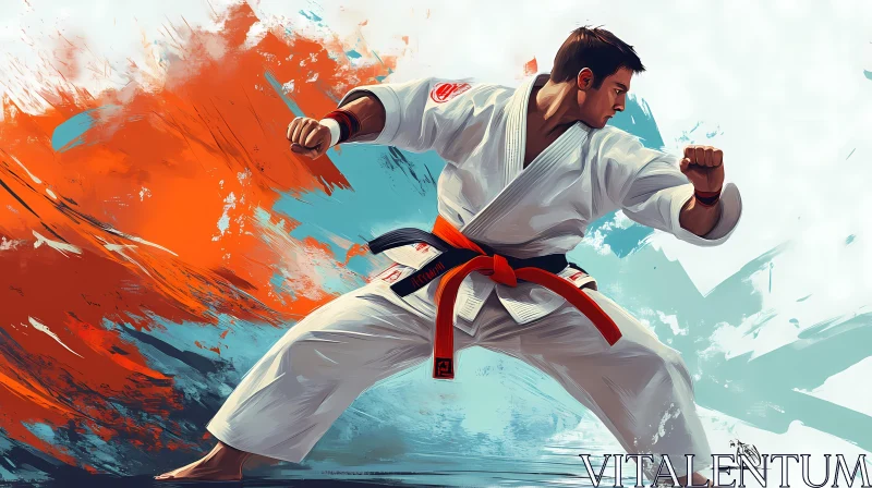 Karate Stance: Power and Precision AI Image