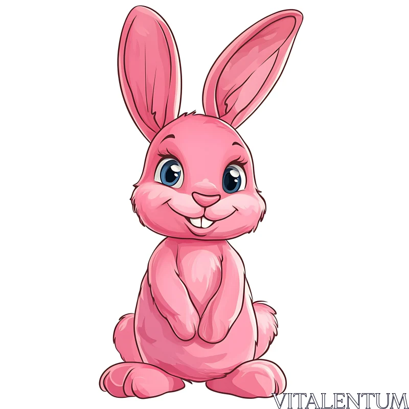 Charming Pink Rabbit Character AI Image