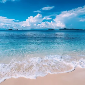 Coastal Scene with Waves and Clouds