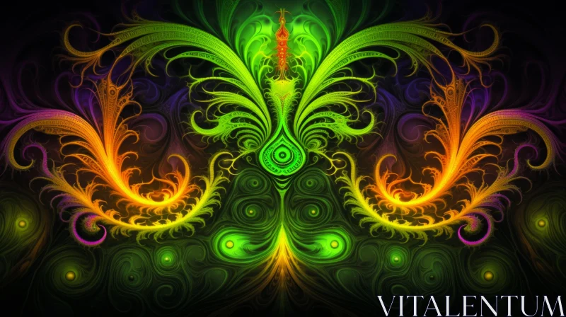 Abstract Colorful Fractal Art – Absinthe Culture Inspired Wallpaper AI Image