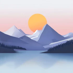 Geometric Mountain Landscape