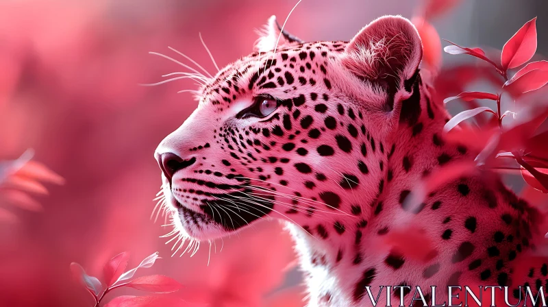 Surreal Pink Leopard Close-up AI Image