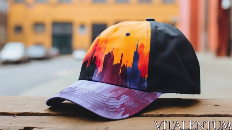City Skyline Baseball Cap: A Colorful Blend of Urban Style AI Image