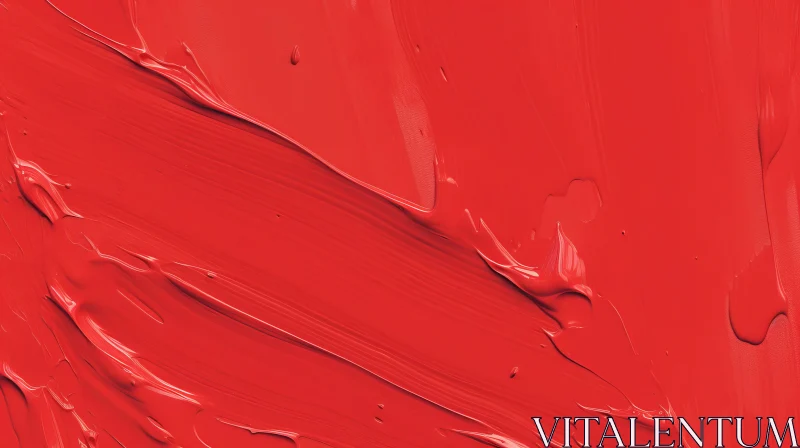 Close-Up of Red Paint from Oil Painting: A Bold and Vivid Artwork AI Image