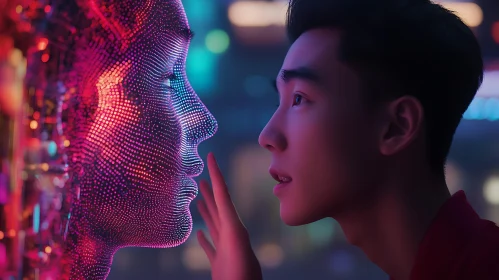 Digital Touch: Man and Neon Being