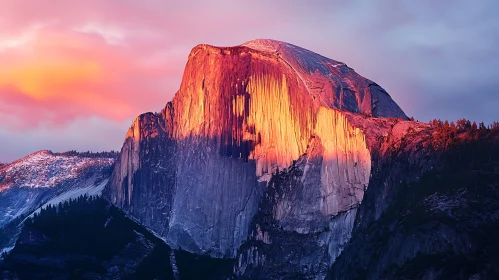 Sunset Over Mountain Landscape