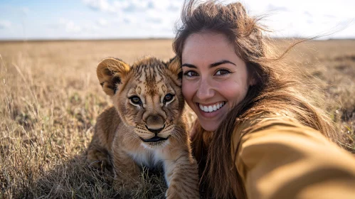 A Moment with a Lion Cub