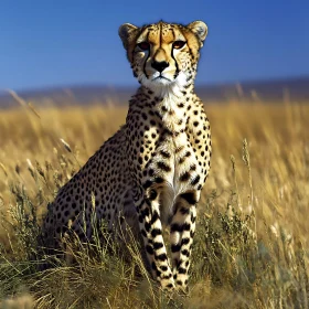Spotted Cheetah in the African Savanna