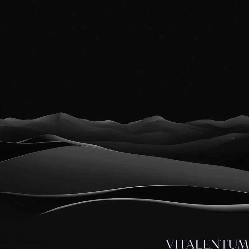 Abstract Dark Hills AI Image