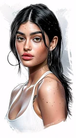 Elegant Kylie Jenner Digital Artwork