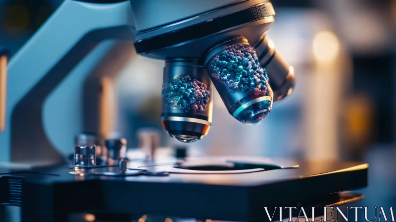 Cellular Structures Under Microscope Lens