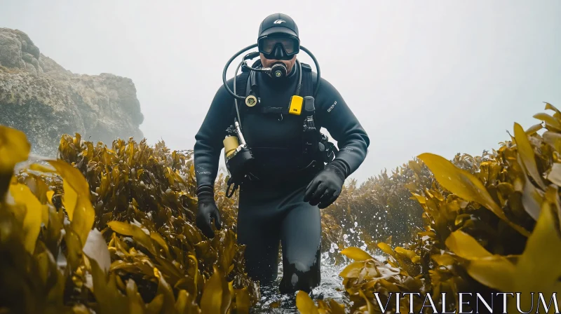 Scuba Diver in the Ocean AI Image