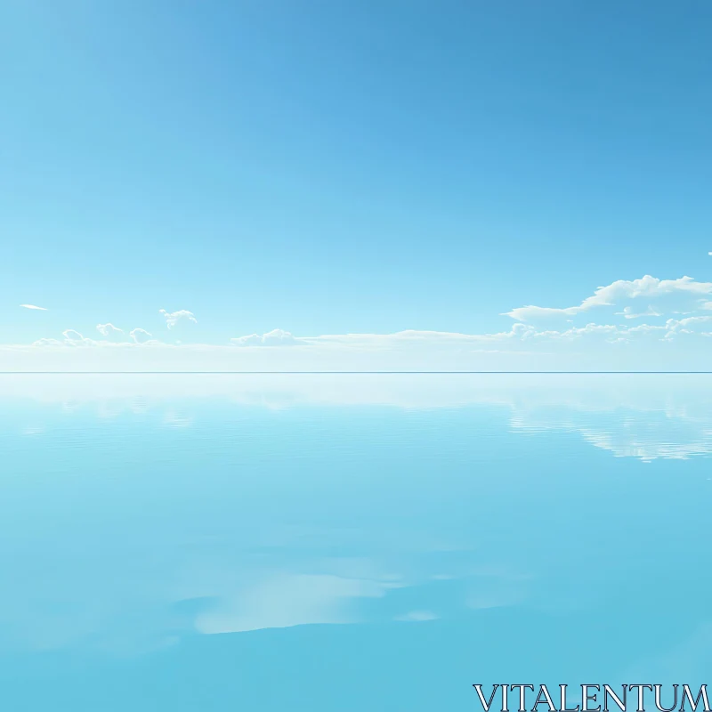 Calm Ocean View with Sky Reflection