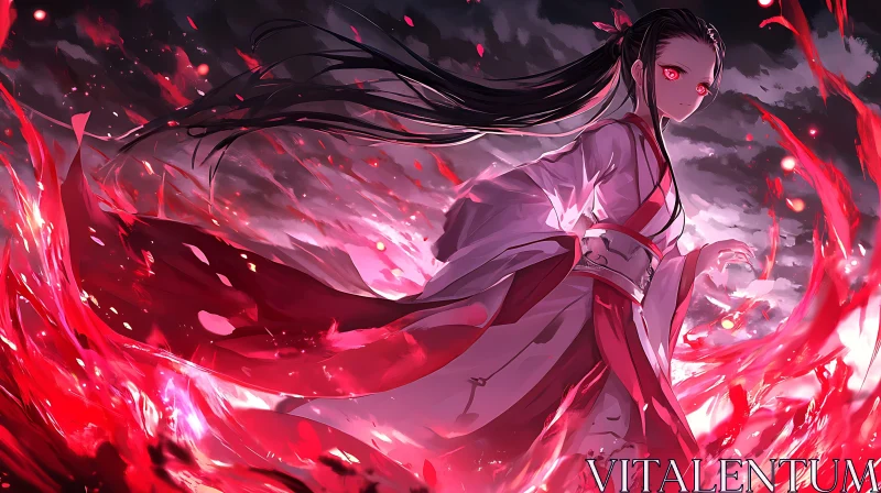 Anime Character in Red and White