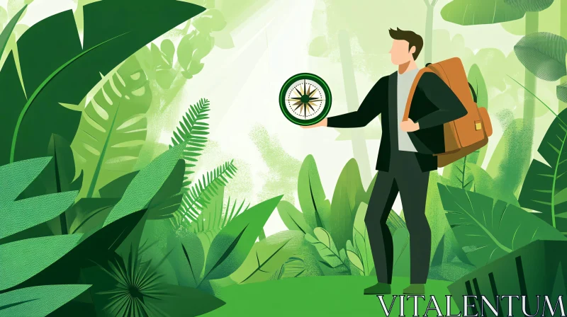 Journey Through the Green Wilderness AI Image