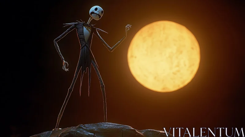 Skeletal Figure at Moonrise