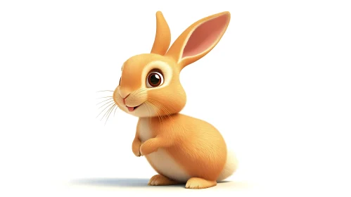 Charming Orange Bunny Illustration