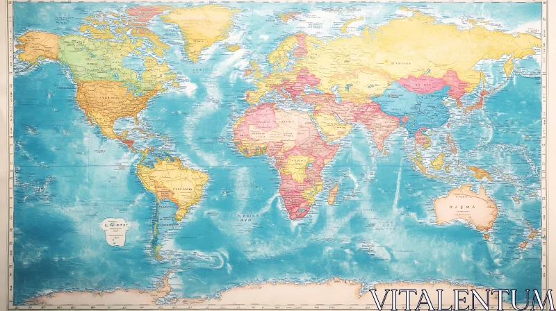 Antique Style Global Cartography
