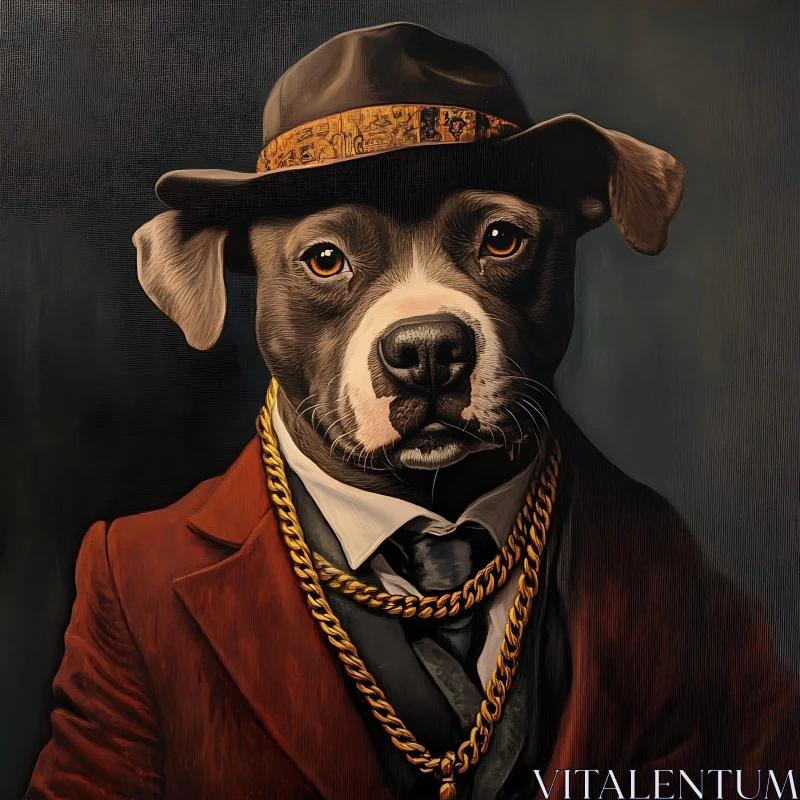 Stylish Canine in Elegant Attire