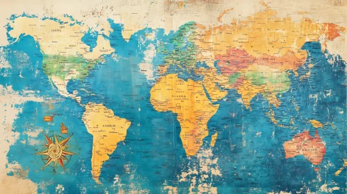 Antique Style Global Cartography