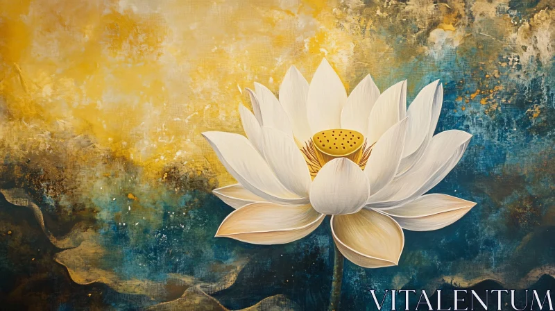 White Lotus Flower Serenity Art