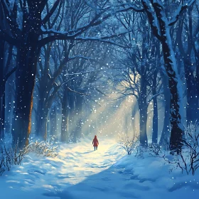 Solitary Walk in a Winter Wonderland