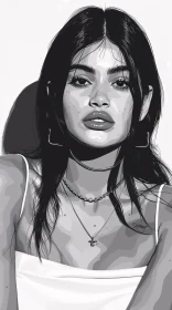Stylish Portrait of Kylie Jenner in Monochrome