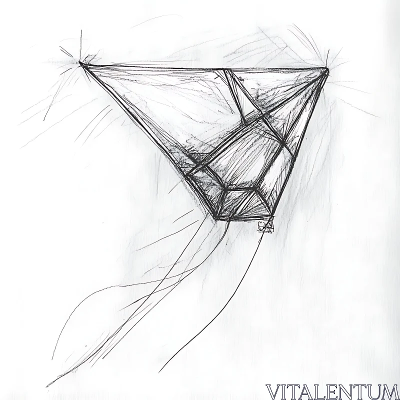 Pencil Sketch of Geometric Design AI Image