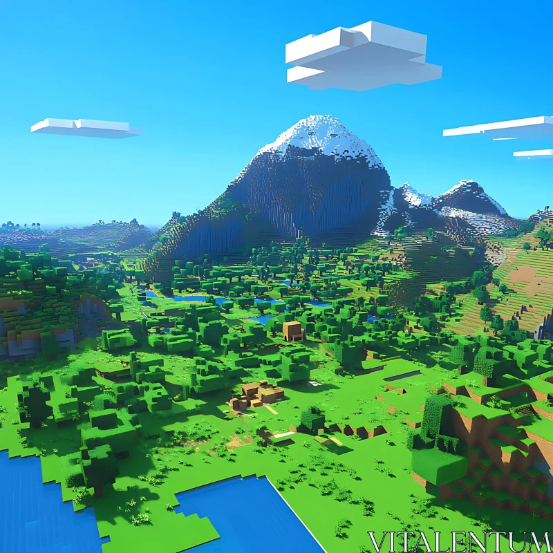 Blocky Mountain Landscape