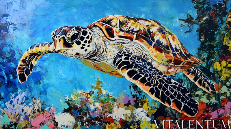 Underwater Turtle Painting