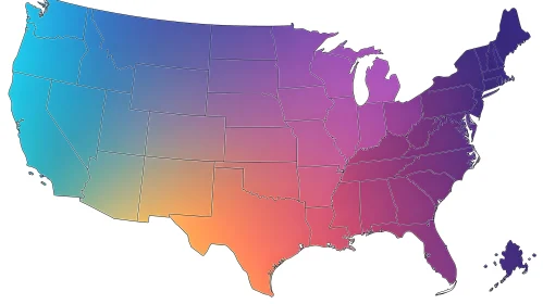 Colorful Gradient of the United States