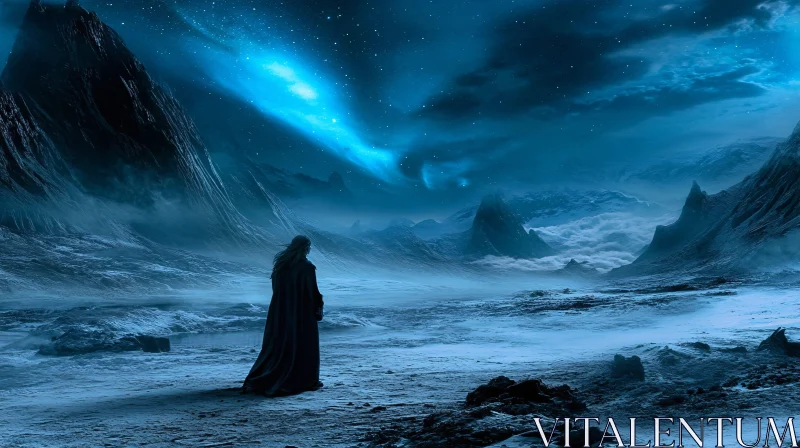 Contemplation Under Northern Lights