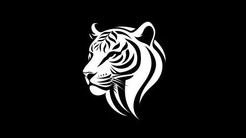Elegant Tiger Profile on Black Backdrop