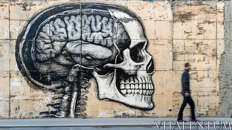 Urban Anatomy: Skull and Brain Mural