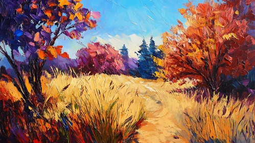 Colorful Autumn Impressionist Landscape
