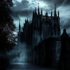 Fog Shrouded Gothic Cathedral