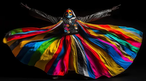Person in Rainbow Clothing