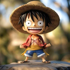 Expressive Anime Character in Straw Hat