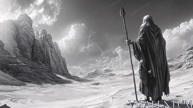 Desert Guardian in Monochrome