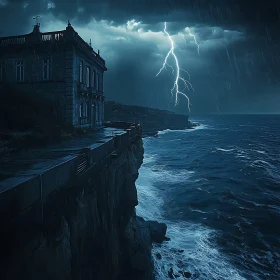 Coastal Architecture Under Stormy Skies
