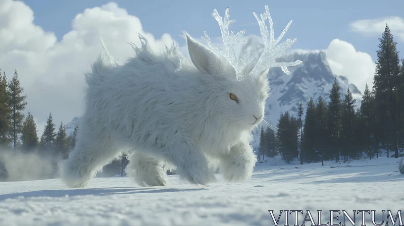 Snowy Rabbit with Crystal Horns