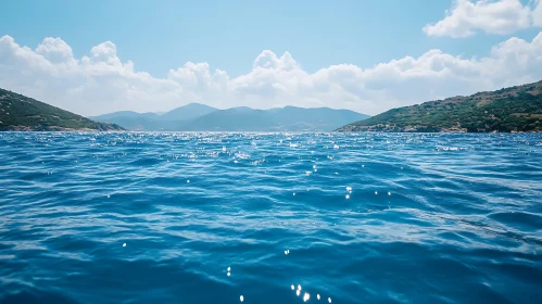 Calm Sea and Mountain Landscape