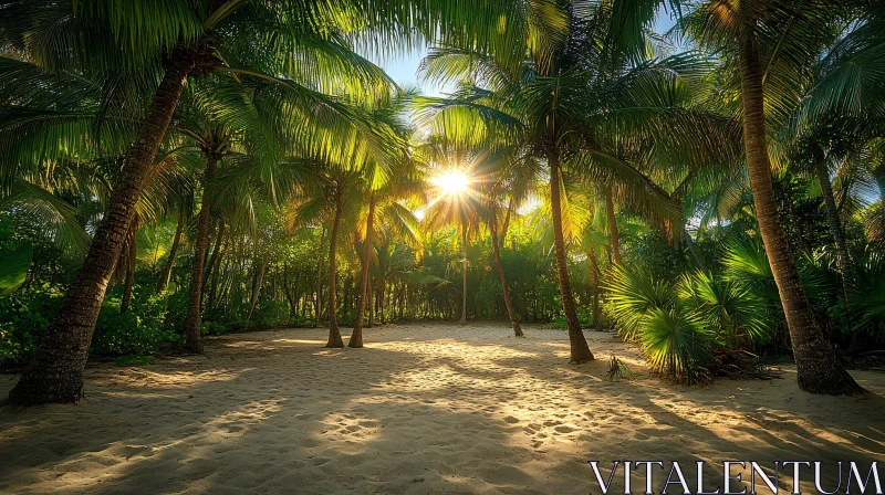 Tranquil Tropical Palm Tree Setting