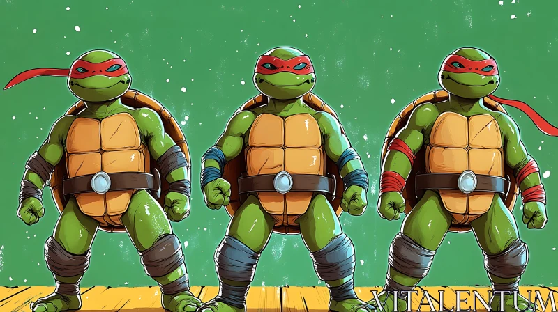 Three Heroic Turtles AI Image