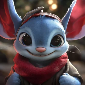 Whimsical Blue Fur Cartoon Character