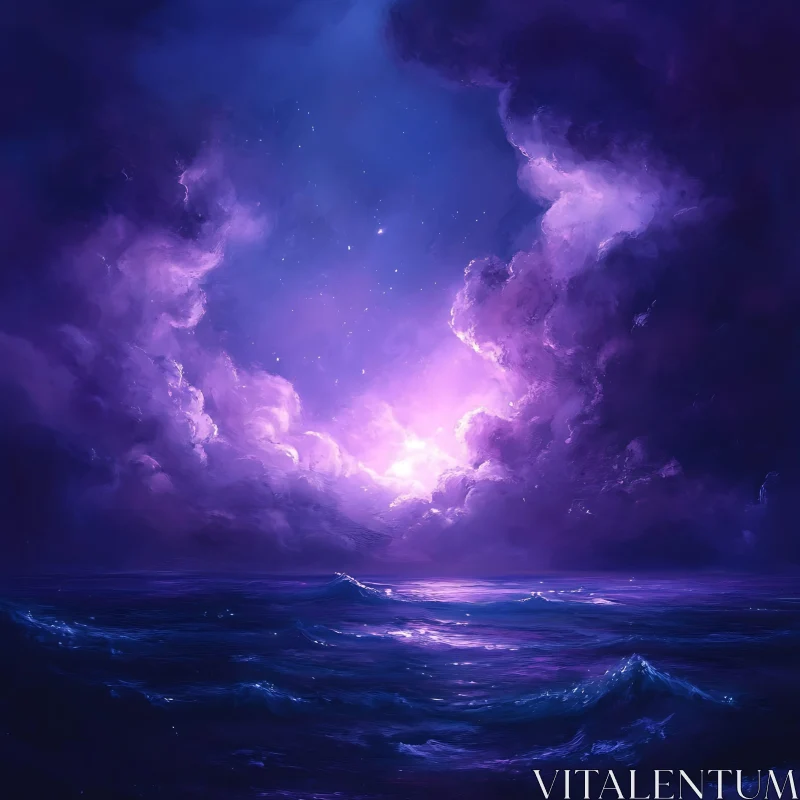 AI ART Starry Night Over the Sea